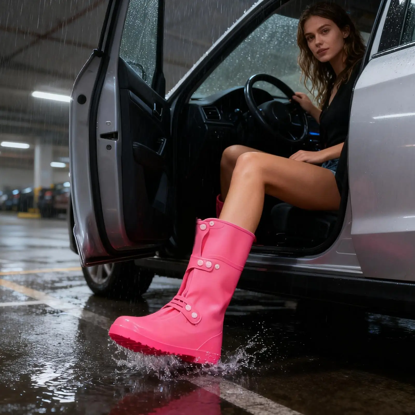 Cubiertas de zapatos para lluvia, cubiertas elásticas de silicona reutilizables para botas de lluvia, impermeables para nieve, barro, invierno, verano, viajes, jardinería y patio - imagen 5