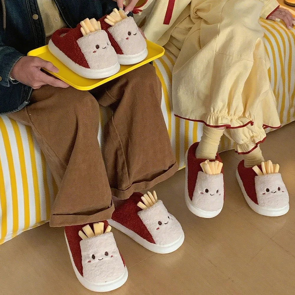 Zapatillas algodón niños patatas fritas antideslizantes otoño invierno