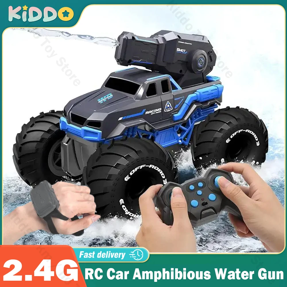 Coches RC anfibio RC Crawler 2,4G pistola de agua de alta presión grande todoterreno coche de Control remoto para niños coche de escalada en la playa