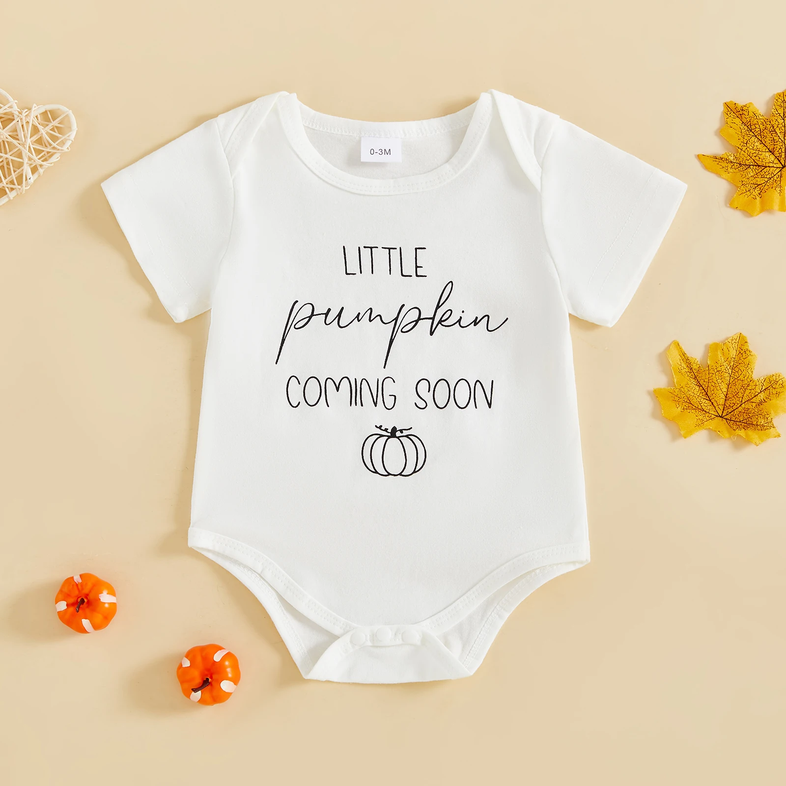 Mameluco para bebés y niñas, monos de cuello redondo de manga corta con estampado de letras de Acción de Gracias a la moda