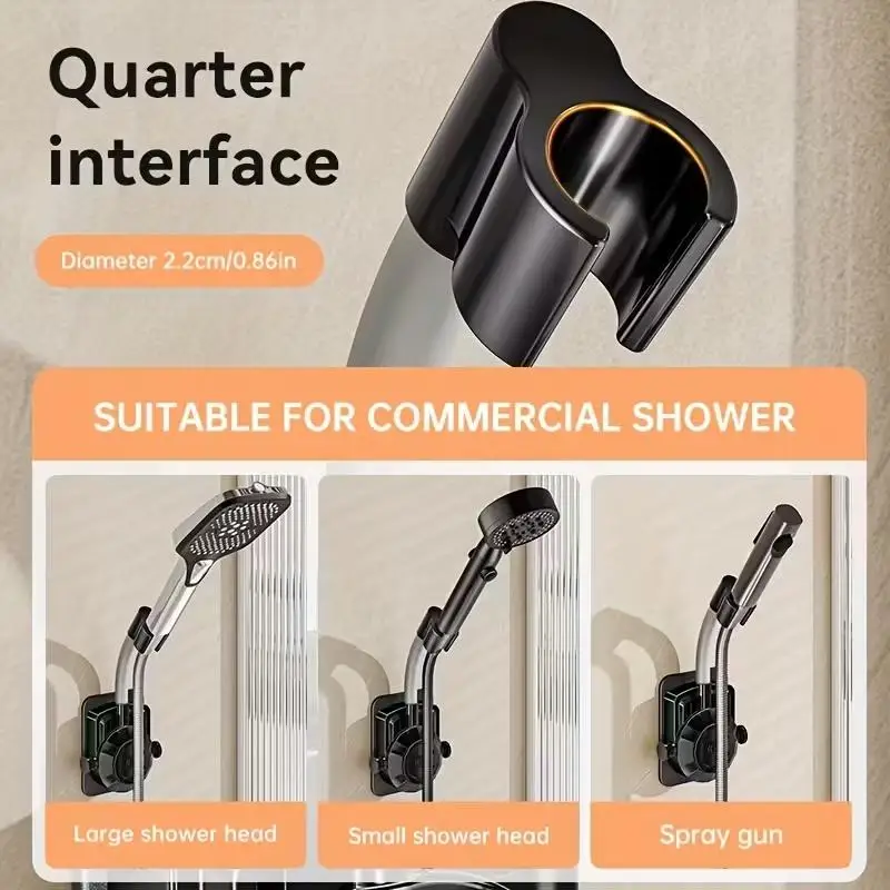Soporte de ducha soporte de cabezal de ducha ajustable boquilla soporte de mano sin perforaciones soporte de ducha de rotación multiángulo - imagen 3