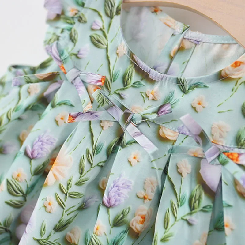 Vestidos de verano sin mangas para niña – Estampado floral - imagen 5