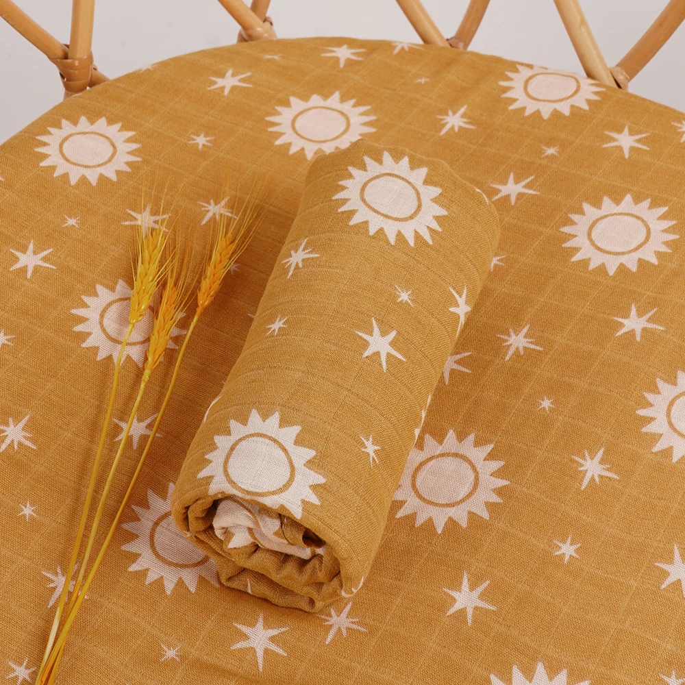 3 unids/set manta envolvente de muselina de bambú mantas para bebé recién nacido impreso algodón suave envoltura receptora para recién nacido - imagen 5