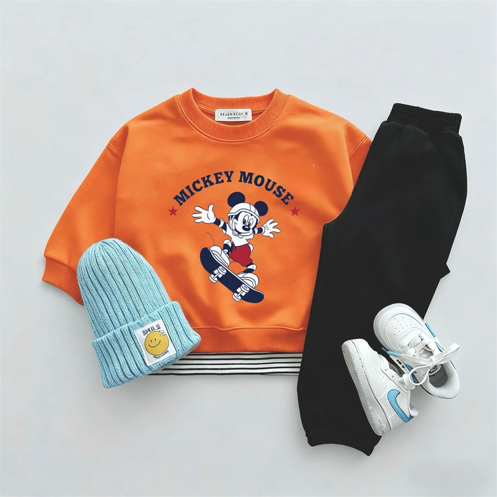 2-6Years Old Boys Girls Costume Cartoon Sweatshirts Black Pants Two Piece Outer Wear Long-sleeved Tracksuits Cute Tops+Pants - imagen 3