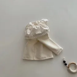 Camiseta floral de encaje para niña – Manga larga básica