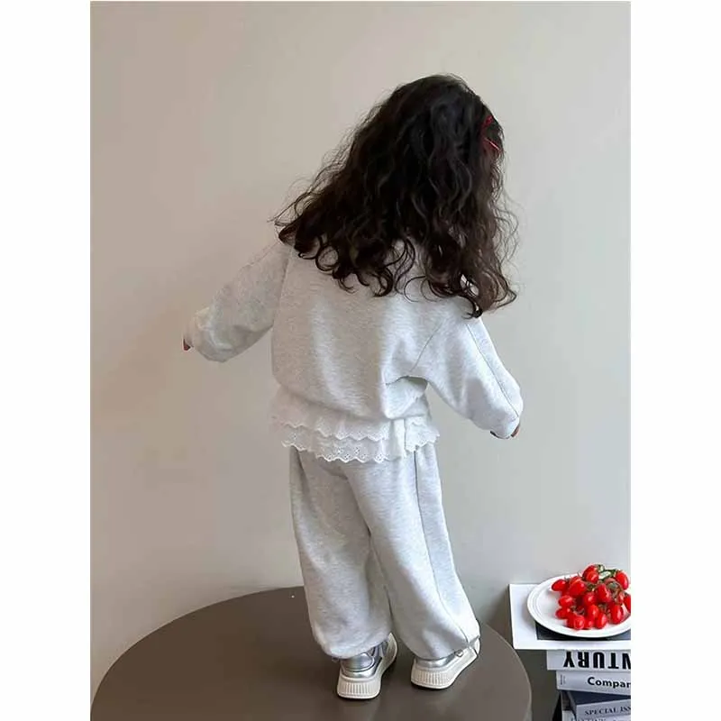 Conjunto primavera niña con lazo – Jersey y pantalón de algodón - imagen 5