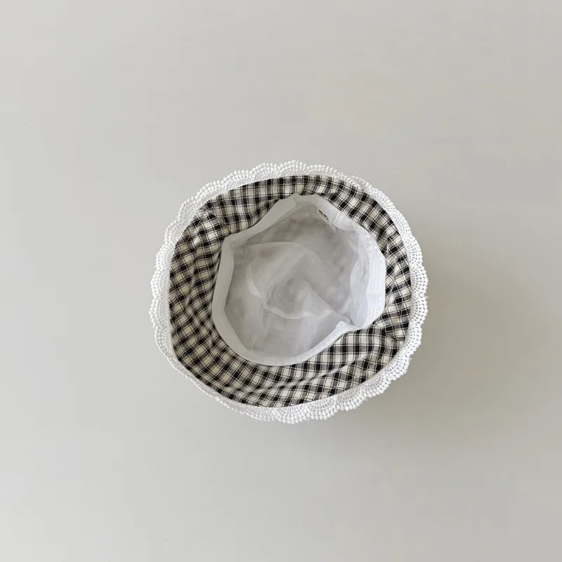 Sombrero de pescador bebé a cuadros con protección solar - imagen 2