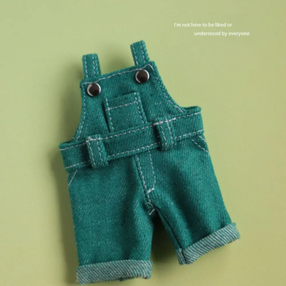 Nuevos pantalones vaqueros, falda para muñeca, monos hechos a mano, falda con correa multicolor, ropa DIY, juguetes de peluche para accesorios de muñeca de algodón de 15cm - imagen 3