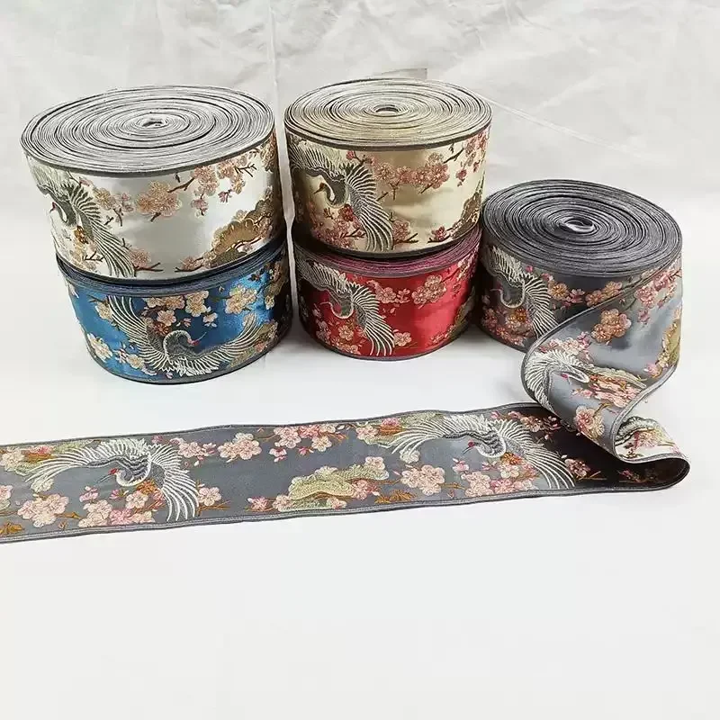 Nuevo Bordado de grulla china, accesorios de encaje Hanfu, cortina de empalme de estilo étnico, decoración, cinta para sofá, corte - imagen 2