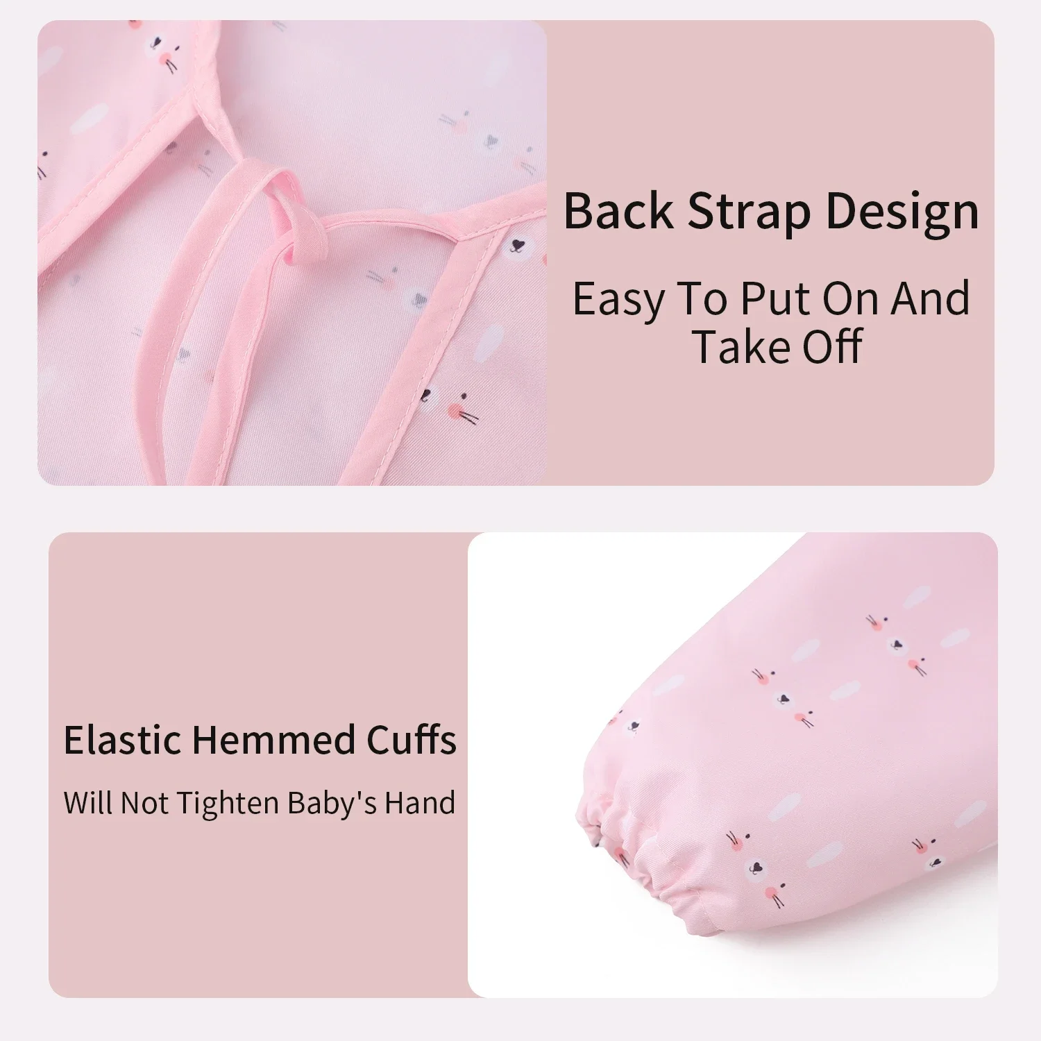 Baberos INSULAR para bebé, vestido impermeable de manga larga inversa para niño, delantal de alimentación infantil de dibujos animados, monos de dibujo, toalla de Saliva para niño - imagen 5