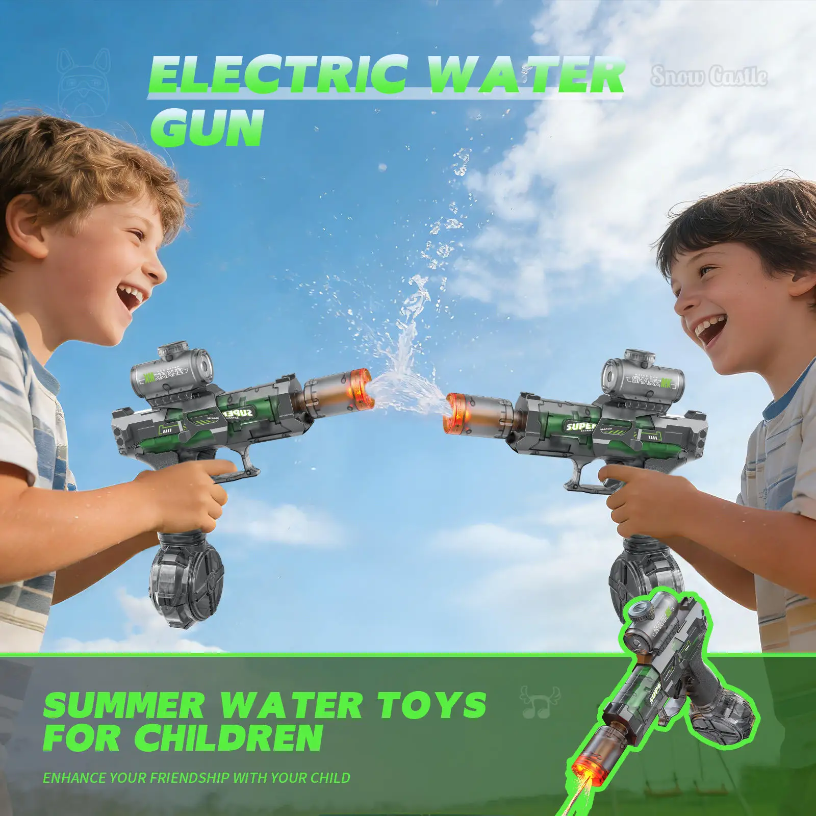 Pistola de Agua Eléctrica Automática con Sensor Llama – Verano - imagen 3
