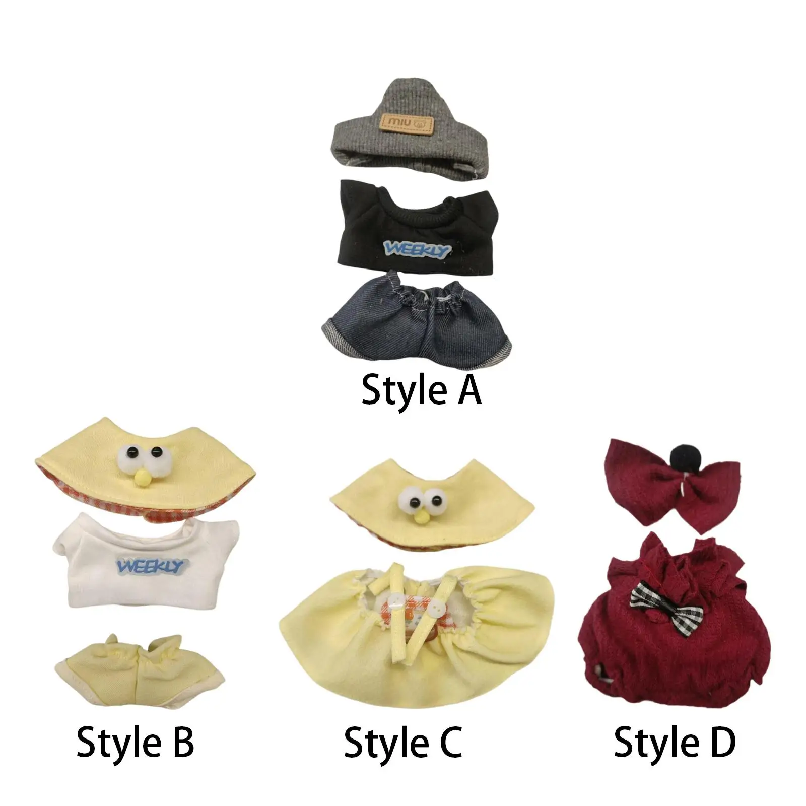 Dolls Clothes Fashion Comfortable Cartoon Dolls Accessories Outfits DIY for 15-17cm Dolls Girl Dolls Dress up New Year Gifts
