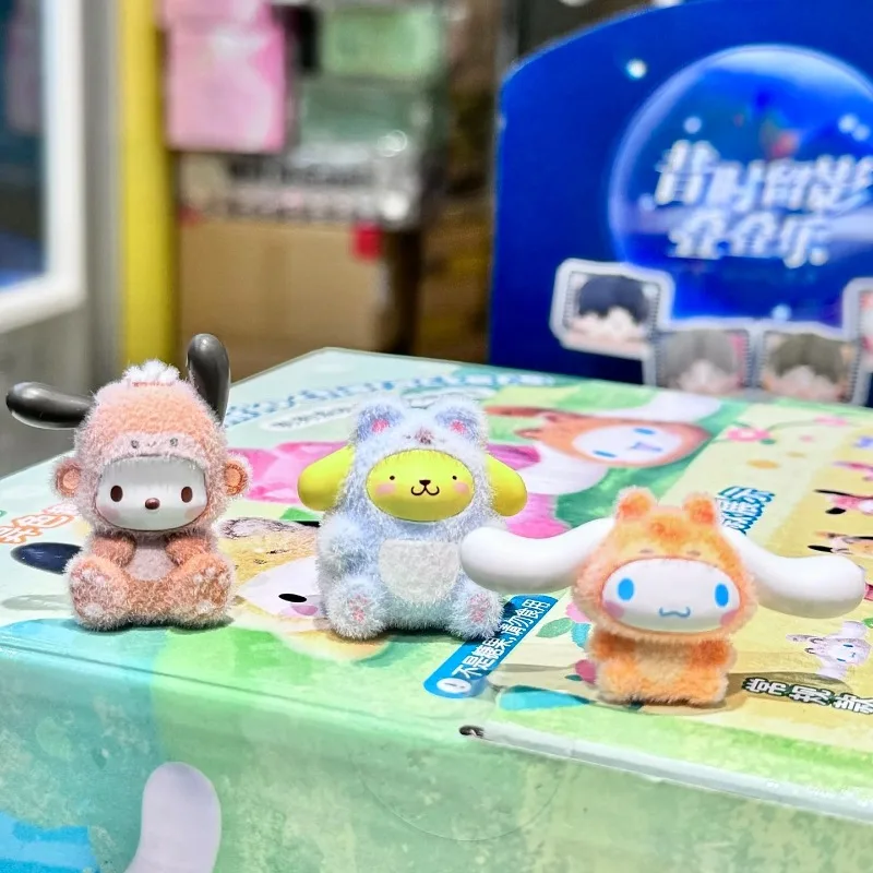 Sanrio personajes caja ciega juguetes Perrito bosque amigos grupo lindo frijoles disfraces de animales Pochacco Pompompurin muñeca regalos para niños - imagen 5