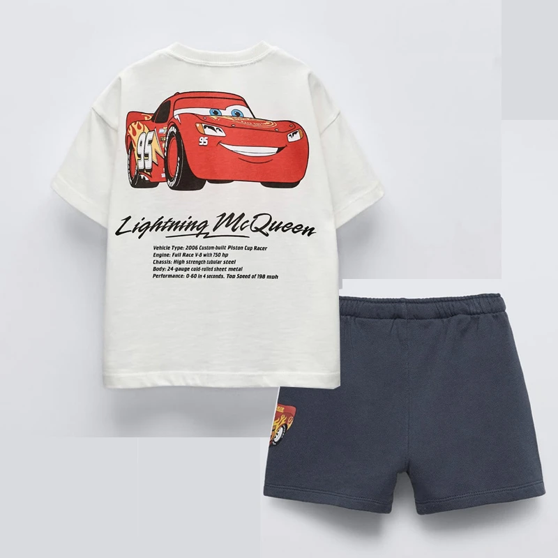 Short Sleeve Tracksuits For Boys Car Print Tshirt +Shorts 2025 Summer Child Trendy Costume 2pcs/Set Baby Sports Casual Outfits - imagen 2