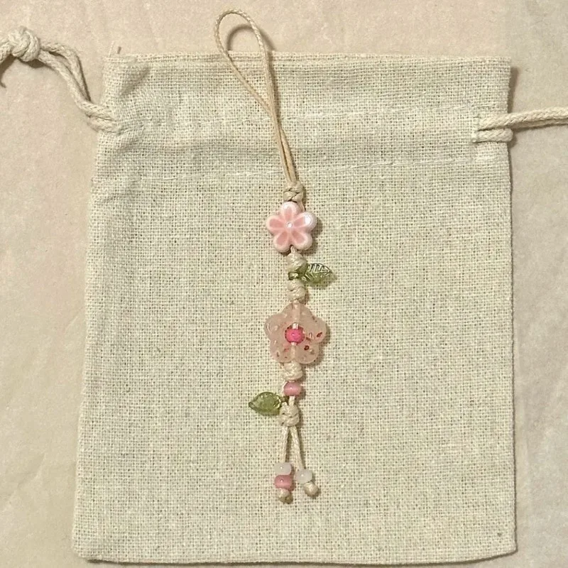 Correa con abalorio para teléfono con forma de estrella y flor, cordón para teléfono con cuentas de cerámica Kawaii, colores Pastel para bolso de niña, colgante para cámara, correa antipérdida - imagen 2