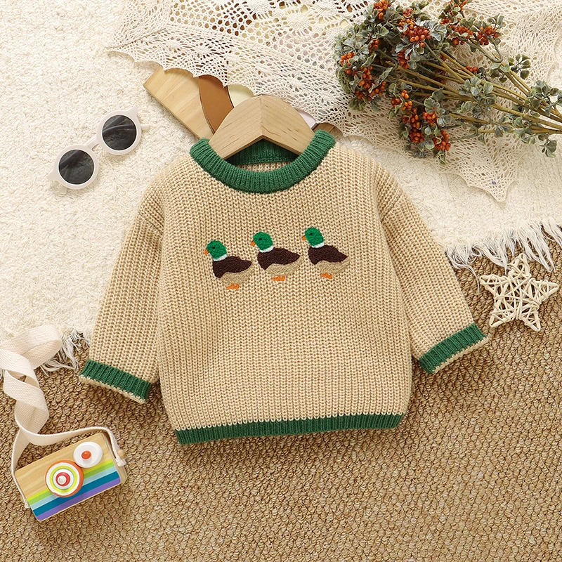 Jersey de punto para bebé – Manga larga y cuello redondo