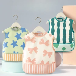 Baberos sin mangas para alimentación de bebé, paños para eructar con lazo de estrella, impermeables, a prueba de polvo, accesorios para niños