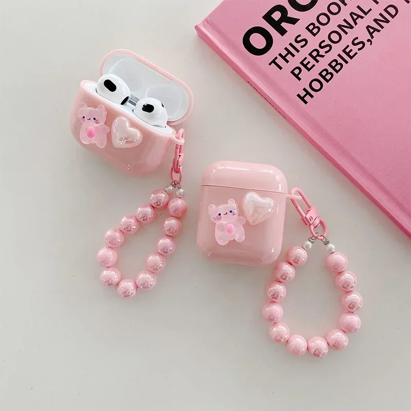 Funda AirPods infantil con corazón 3D – Protectora con llavero - imagen 5
