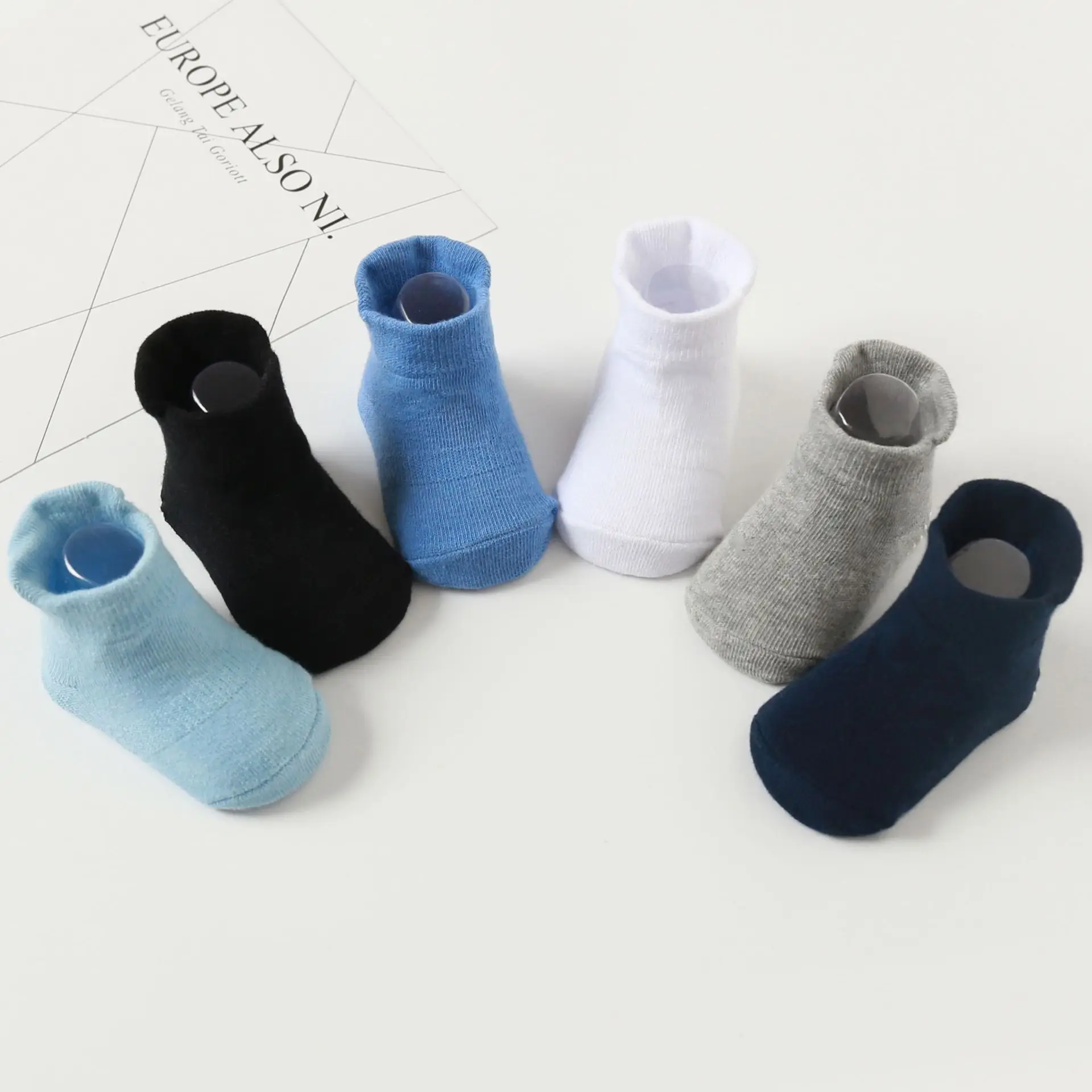 Calcetines náuticos antideslizantes de algodón para bebé - imagen 2