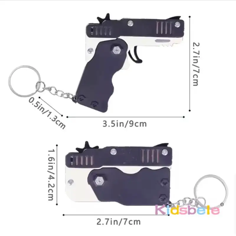 Pistola de juguete con bandas elásticas – Juguete plegable para niños - imagen 3