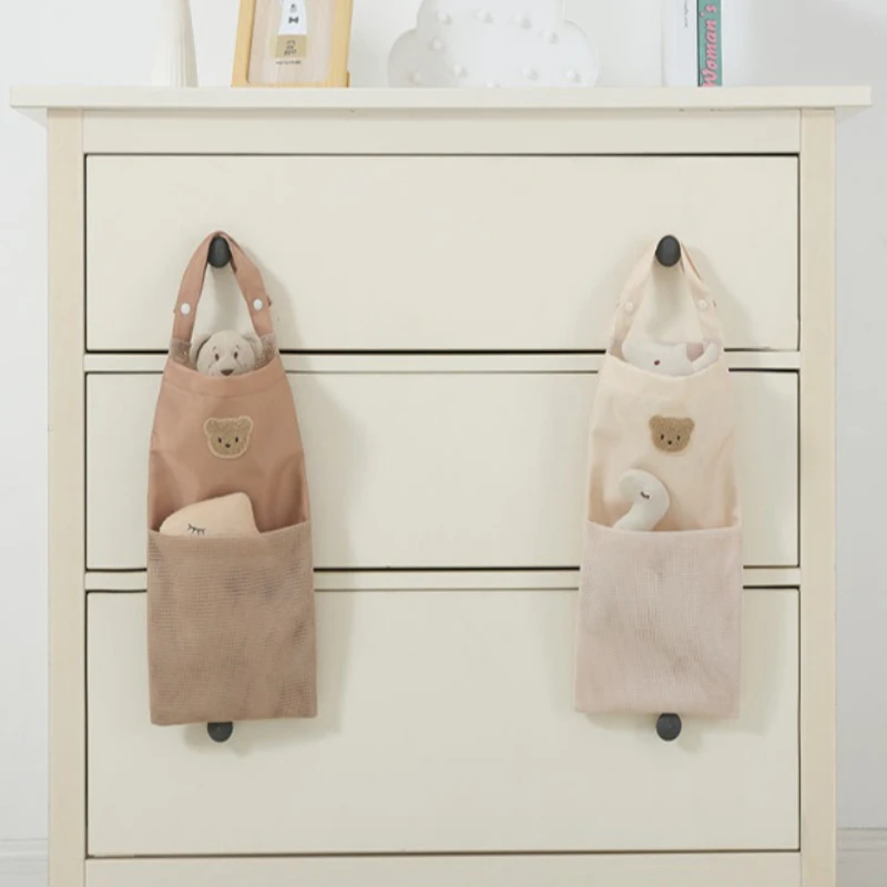 Organizador de almacenamiento para cabecera de cama de bebé, bolsillos de malla, carrito colgante para pañales, organizador multiusos para guardería, bolsa colgante transpirable para cuna