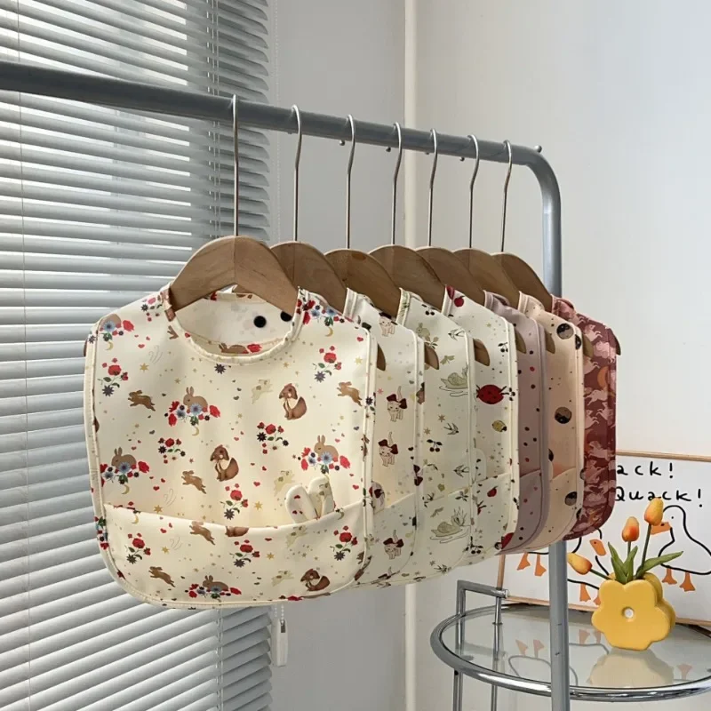 Babero impermeable de dibujos animados para bebé, toalla de baba de alimentación para niños, Baberos suaves y cómodos ajustables para bebés, paños para eructar - imagen 3