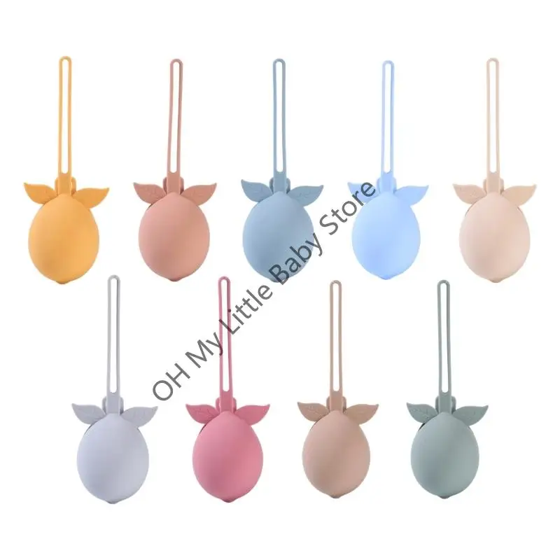 Caja contenedora almacenamiento para chupete frutas portátil M76C, caja simulada silicona, bolsa a prueba polvo