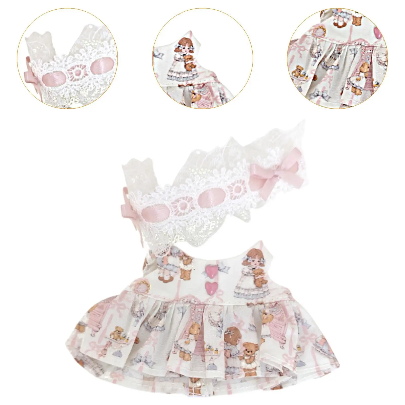 17cm Plush Doll Dress Cute DIY Accessories Soft Educational Party Favor for Kids Birthday Gift Costume Doll Clothes Dress up