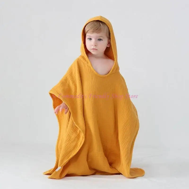 85AE Toalla baño algodón suave para bebé, toallas playa, albornoz, Poncho, material baño para niños - imagen 4