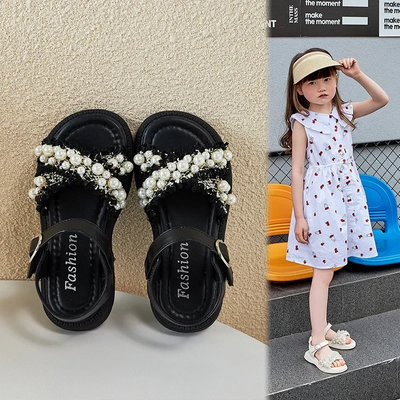 Sandalias para niñas, zapatos de playa de princesa de suela blanda antideslizantes de verano para niños, sandalias de moda para niñas pequeñas - imagen 2