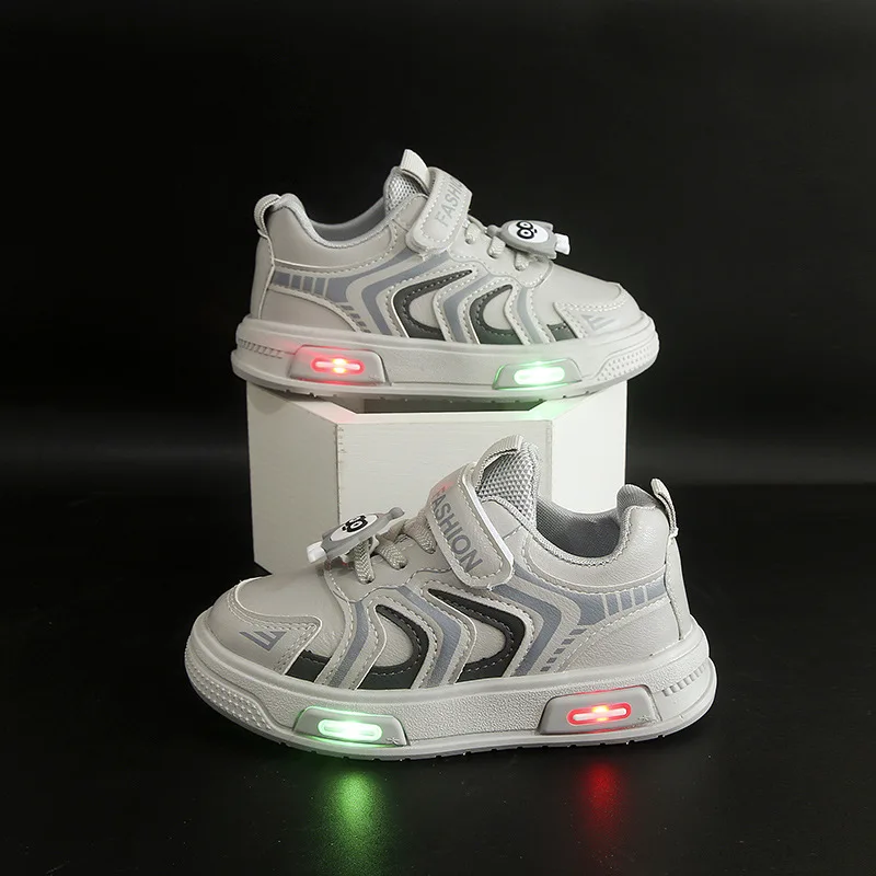 Zapatilla de deporte para niños, novedad de primavera, zapatos con luz LED para niños, zapatillas de deporte elegantes para niñas, zapatos cómodos de diseñador para niñas, zapatos casuales para niños, zapatos para niños - imagen 3