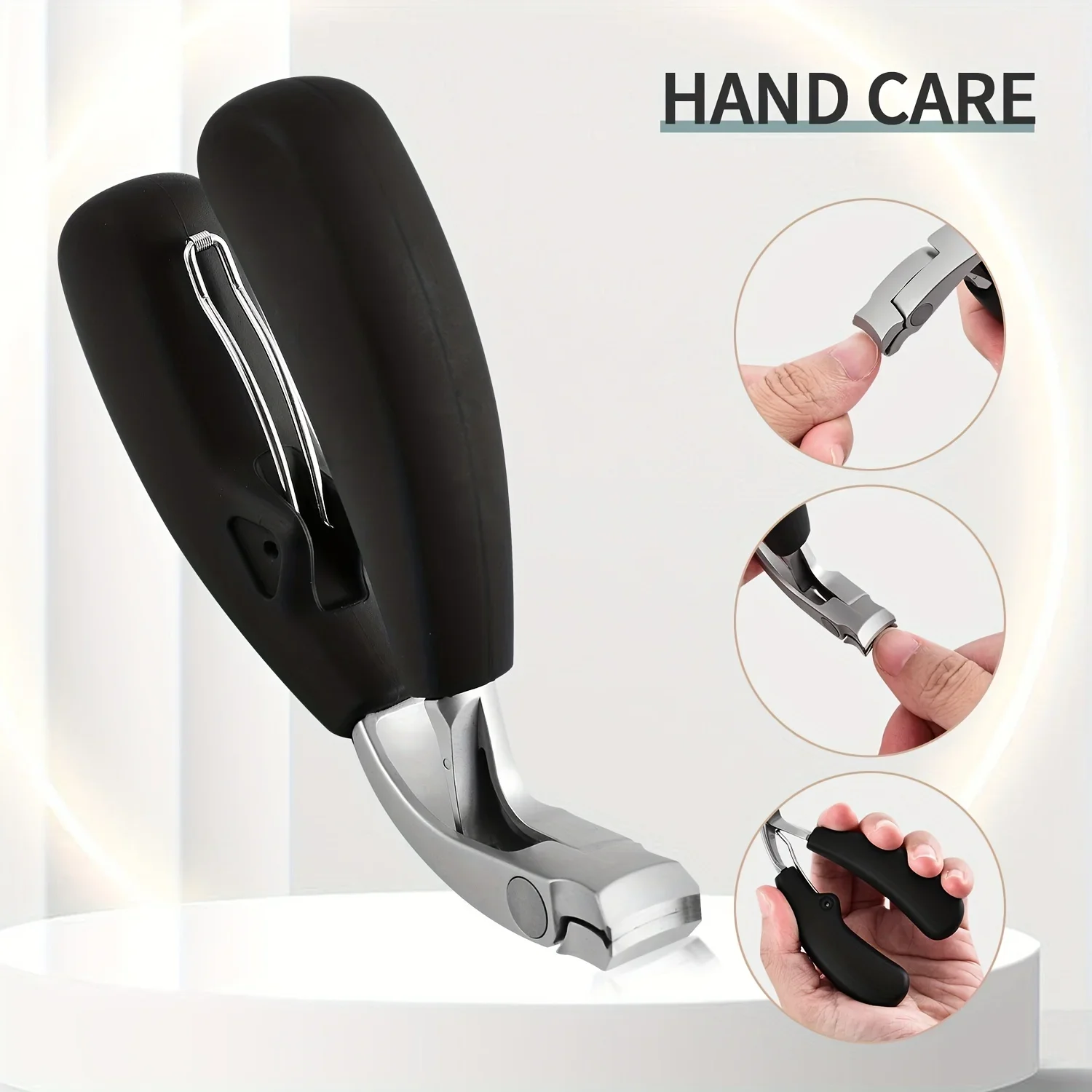 Opening tres veces almacenamiento cortaúñas para personas mayores cortaúñas con uñas gruesas antisalpicaduras curvadas grandes resistentes - imagen 2