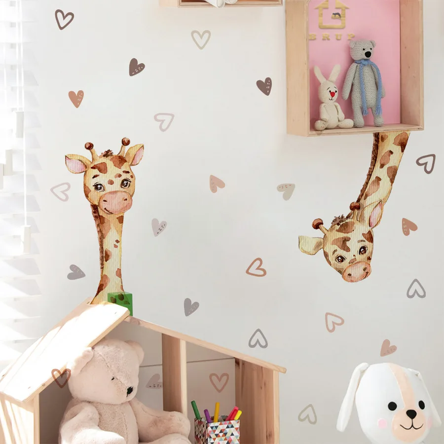 Pegatinas de pared autoadhesivas de jirafa de amor para habitaciones de niños, salas de estar, paredes de fondo, pegatinas decorativas de pared - imagen 5