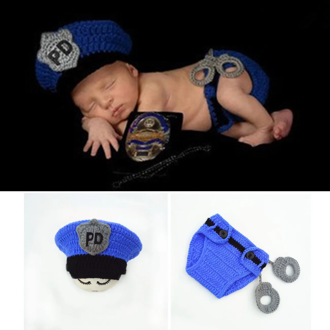 Ropa de fotografía para bebés, traje de seguridad PD para recién nacidos, accesorios de fotografía tejidos hechos a mano para niños, recuerdos para bebés