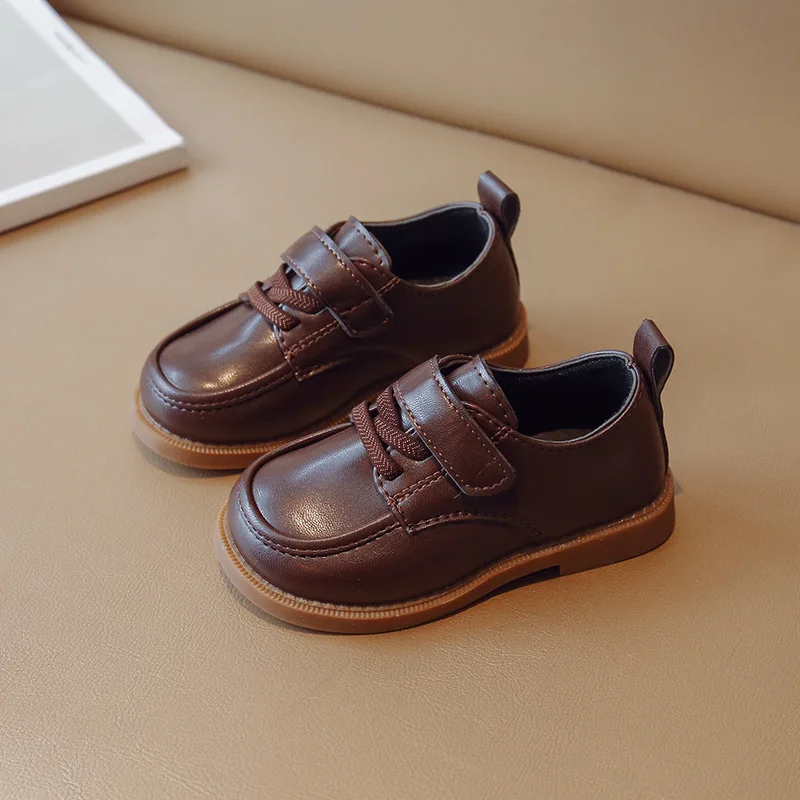 Mocasines de invierno para niños, zapatos individuales de estilo nuevo británico, a la moda, para hombres y mujeres, zapatos de cuero informales versátiles, primavera y otoño, 2025 - imagen 3