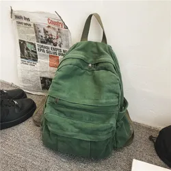 Mochila escolar niña de lona estilo vintage kawaii