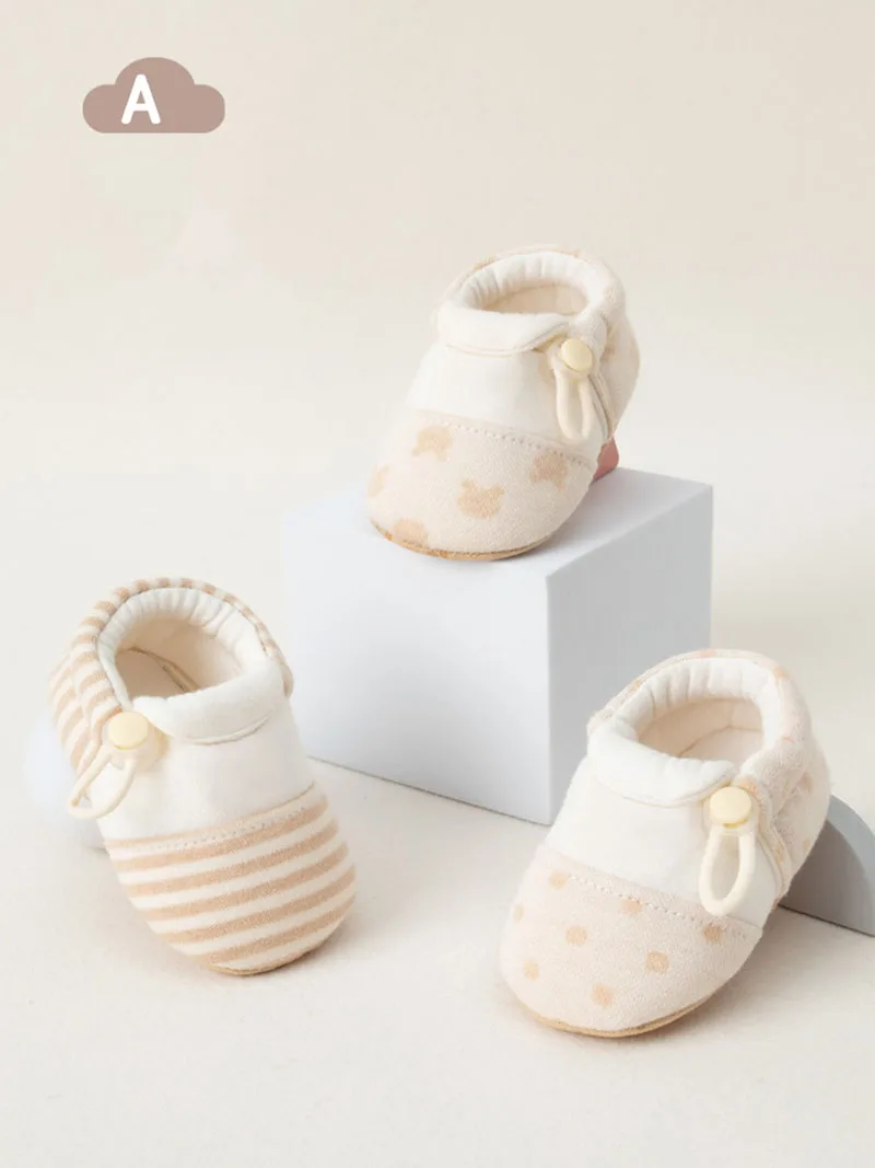 MILANCEL, nuevos zapatos para caminar de otoño para bebés de 0 a 18M, zapatos de suelo a rayas con puntos dulces para niñas, versión coreana, suaves y antideslizantes para niños pequeños