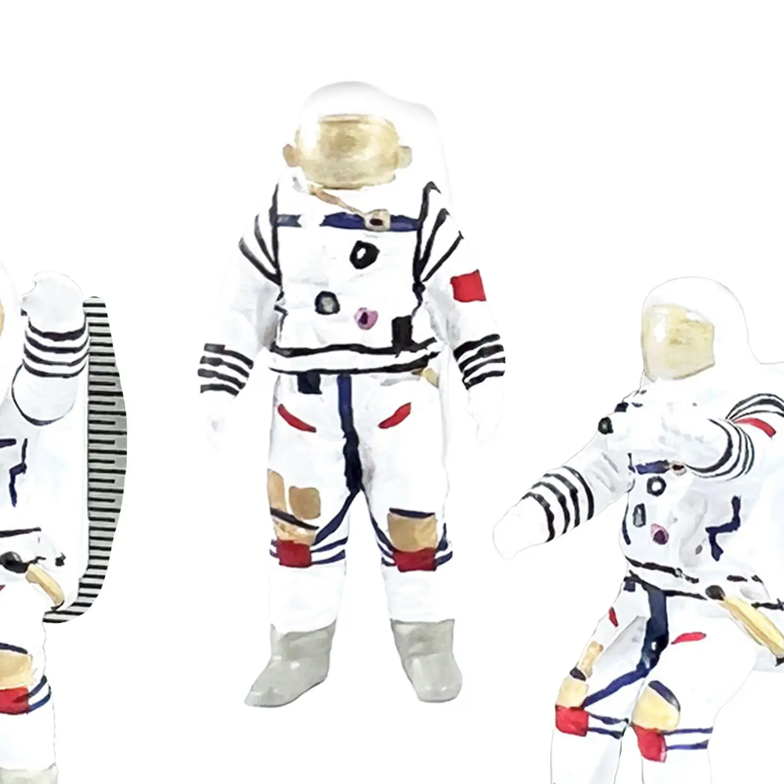 3Pcs 1/64 Scale Astronaut Figurines Spaceman Model Statue Mini Astronaut Toys for Diorama Miniature Scene Decoration Layout