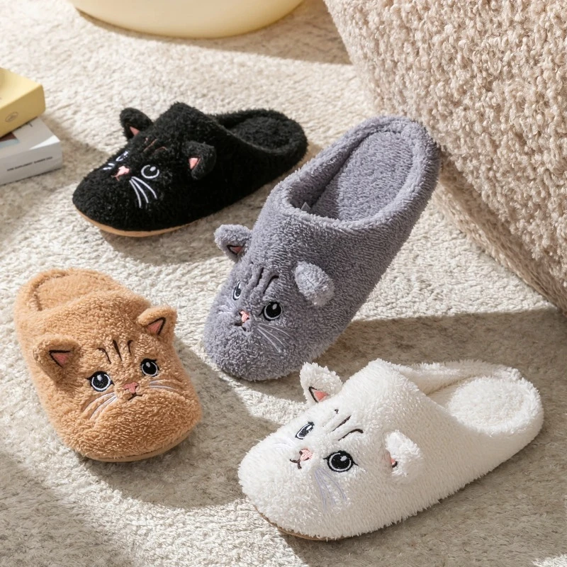 Pantuflas de felpa antideslizantes para casa, cálidas de invierno - imagen 3