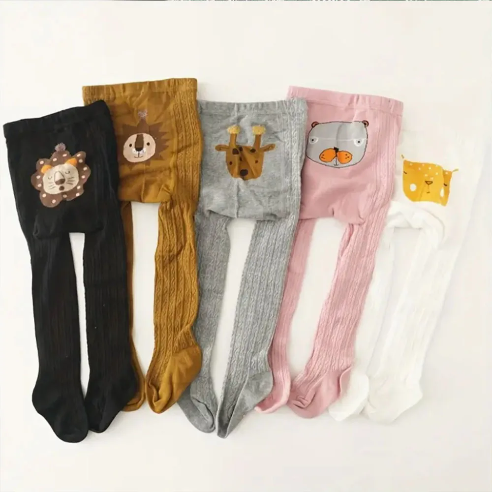 Lindas mallas de punto con diseño de trasero de animales de dibujos animados para jóvenes, suaves y cómodas, tela de punto para todas las estaciones, ropa para recién nacidos