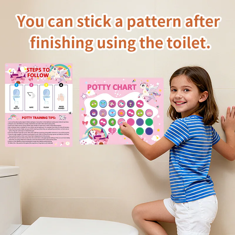 Gráfico de pegatinas de recompensa para entrenamiento de inodoro, pegatinas de formación de hábitos de inodoro, tabla de entrenamiento de orinal para niños y niñas - imagen 4