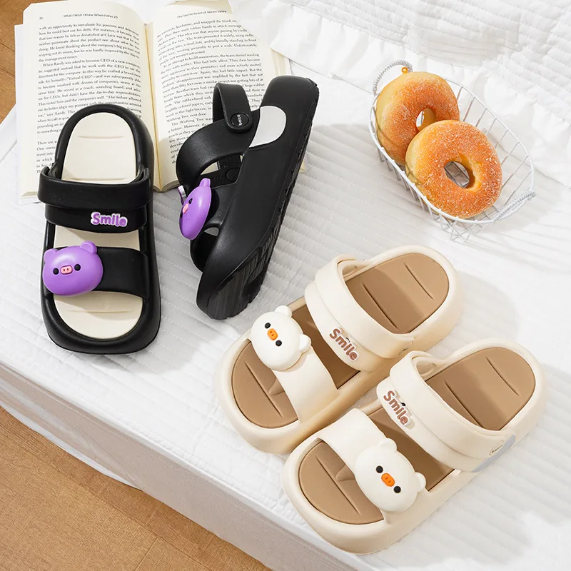 Sandalias plataforma para niñas suela EVA verano con dibujos de cerdo - imagen 5