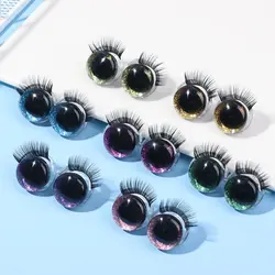 Ojos de seguridad 3D con pestañas para amigurumi