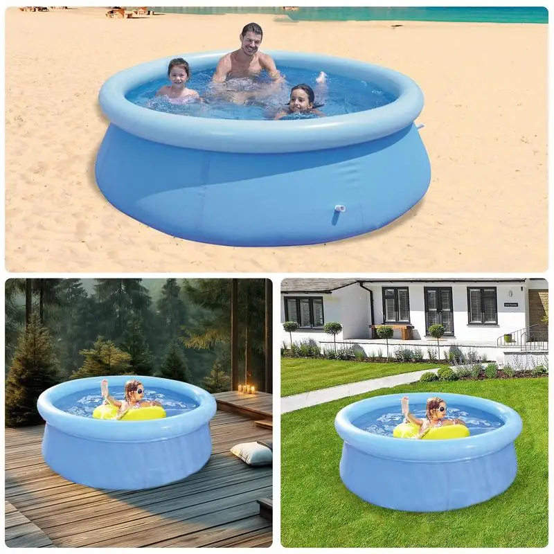 Piscina inflable plegable para niños pequeños, estanque de natación, bañera inflada multiusos, parque infantil de agua para exteriores - imagen 4