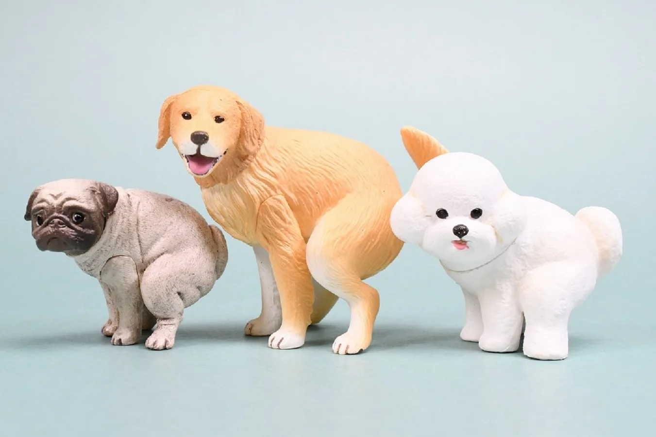 TakaraTomyArts cápsula juguetes kawaii divertido Funbari-nu 2 Bichon Frise Golden Retriever Pug Chihuahua perro excavador figuras de heces - imagen 2