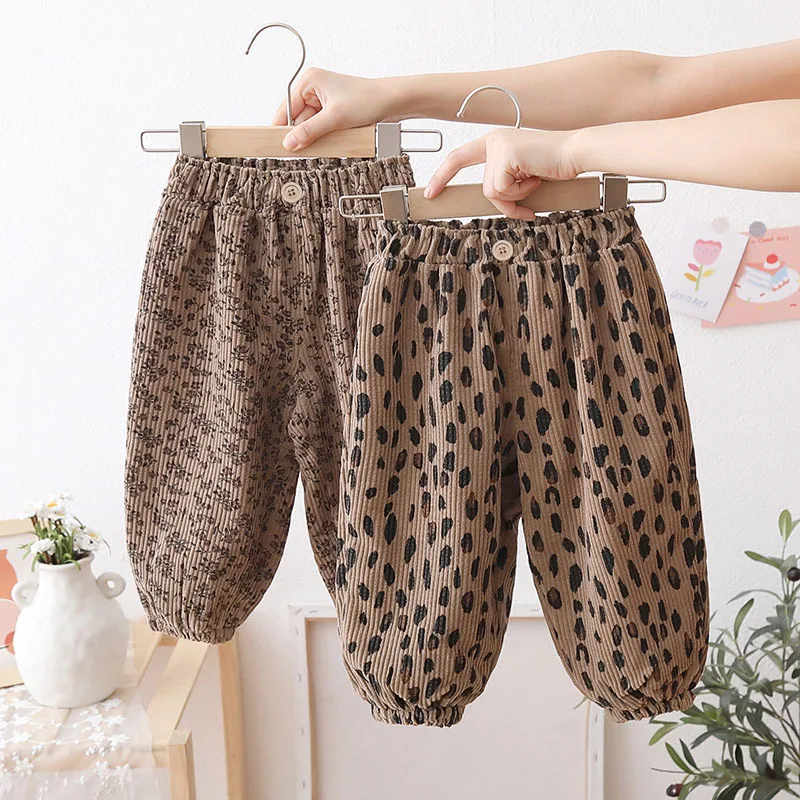MILANCEL Pantalones de pana con estampado leopardo para niña - imagen 4