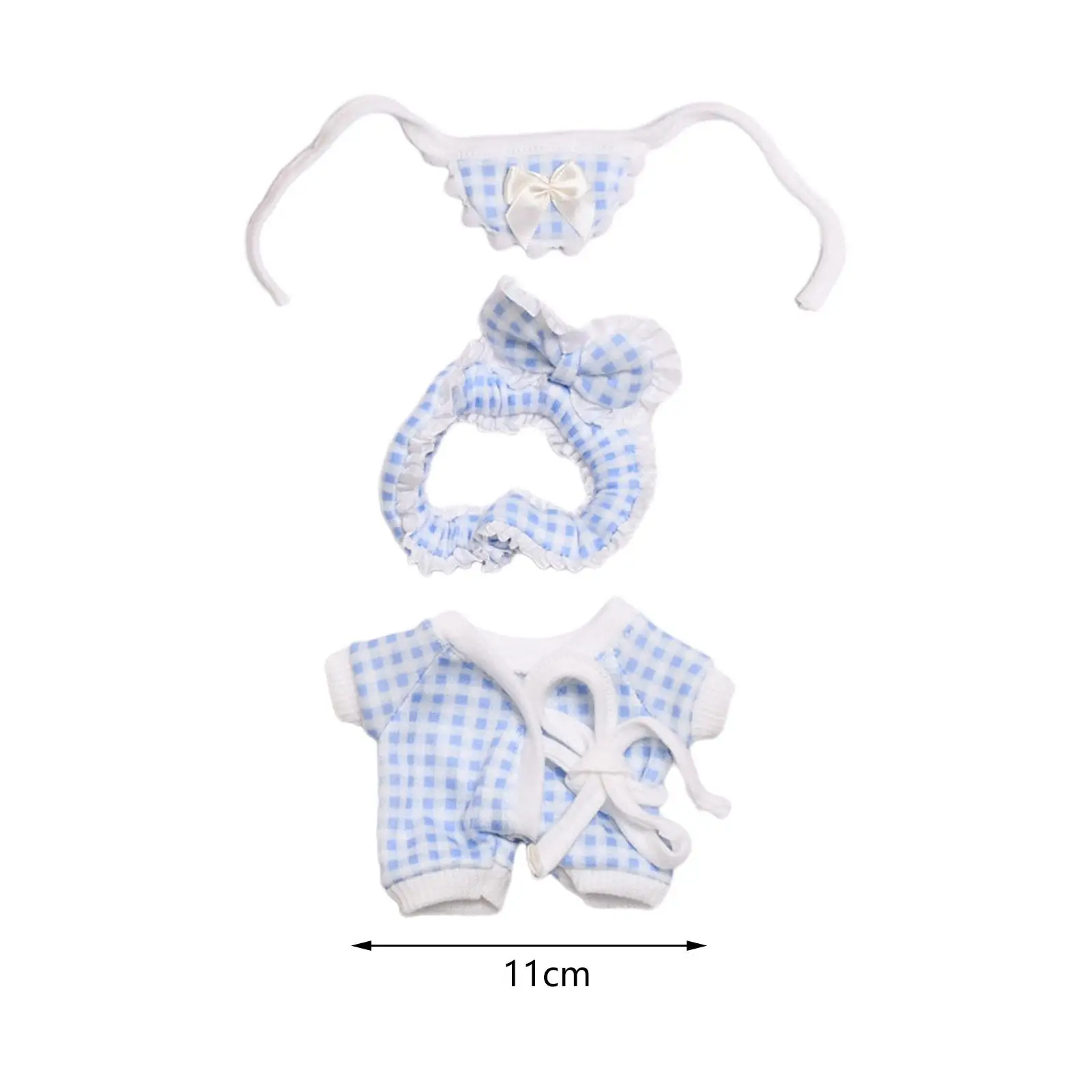 Fashion Dolls Plaid Pajamas DIY Handmade Clothing Doll Sleepwear for 17cm Dolls Dress up Girls Dolls Fashion Doll New Year Gifts