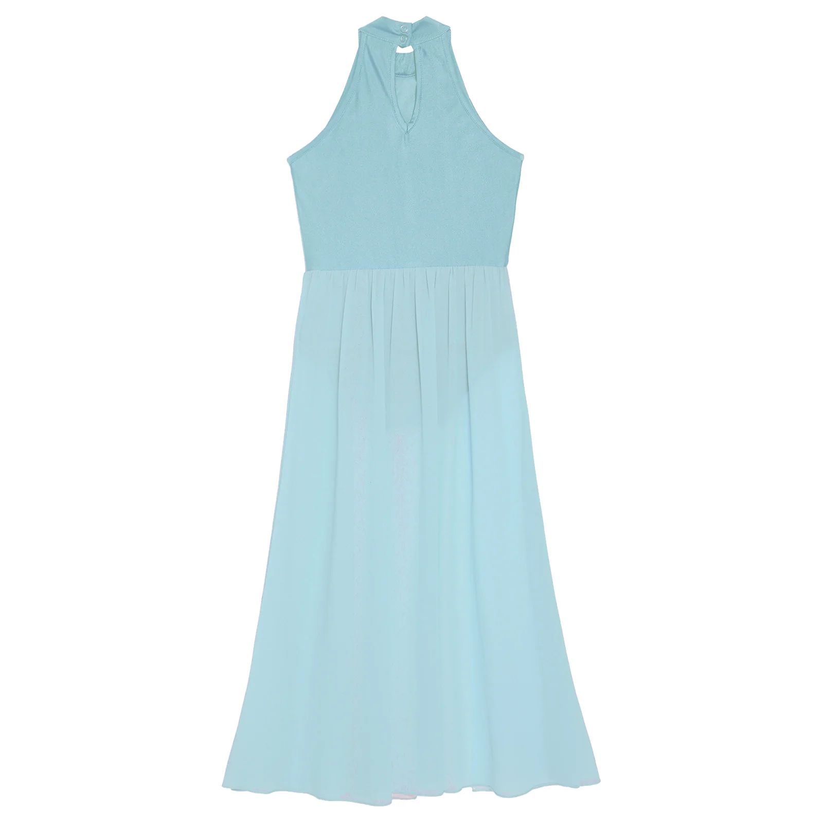 Vestido de baile lírico de Ballet para niñas, vestido de gimnasia Maxi dividido sin mangas para patinaje artístico contemporáneo moderno, Ropa de baile - imagen 5