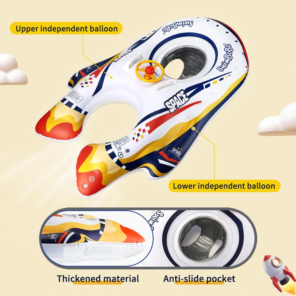 Swimbobo Flotador inflable para bebé con diseño de nave espacial - imagen 3