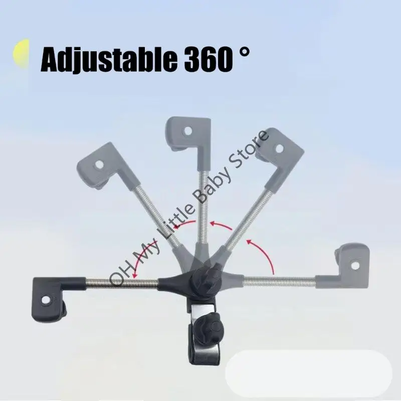 Abrazadera para parasol para cochecitos con marco Metal M76C, amplia aplicación para sillas ruedas y bicicletas, segura - imagen 2